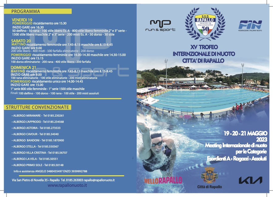 Programma Trofeo Internazionale Nuoto